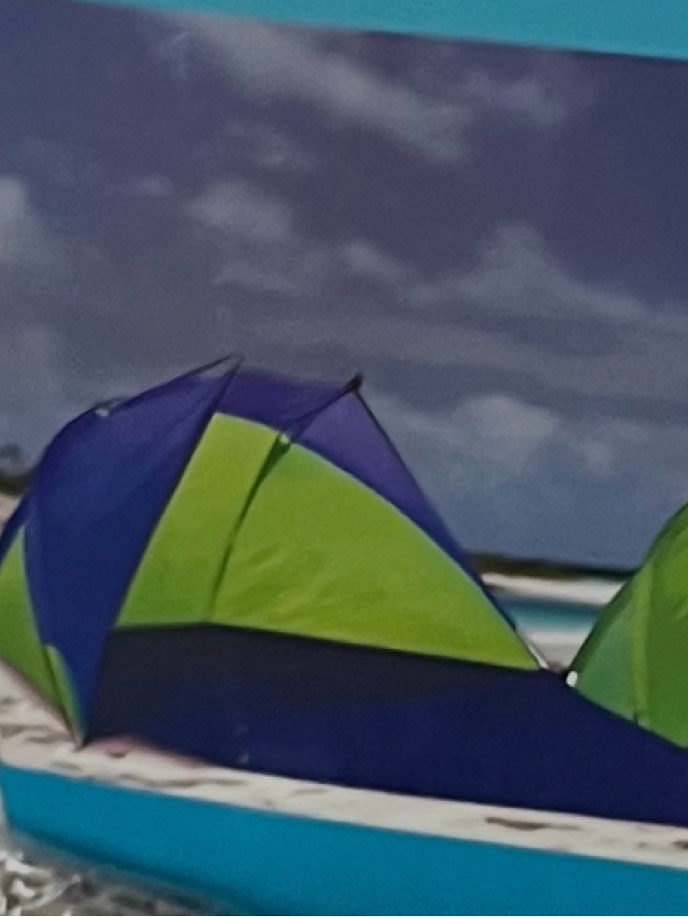 Lightweight Blue and Green Beach Shelter Tent - Unbranded